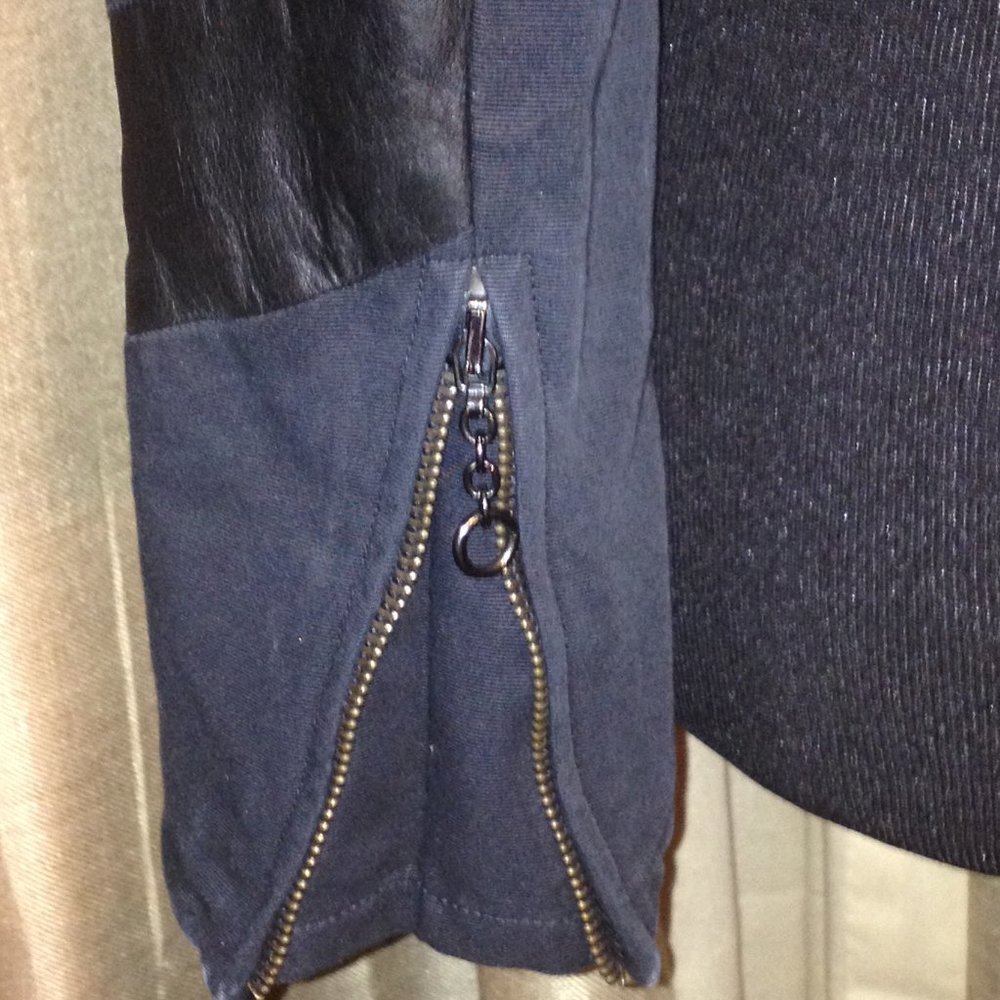 Rag & Bones Leather Mixed Media Military Jacket - Picture 11 of 12